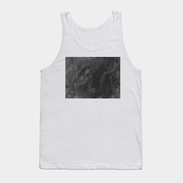 Simple abstract black-white watercolor, graphite background. Hand-painted texture, splashes, drops of paint, paint smears. Design for backgrounds, wallpapers, covers and packaging, wrapping paper. Tank Top by Olesya Pugach